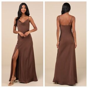 Lulu's Brown Maxi Dress